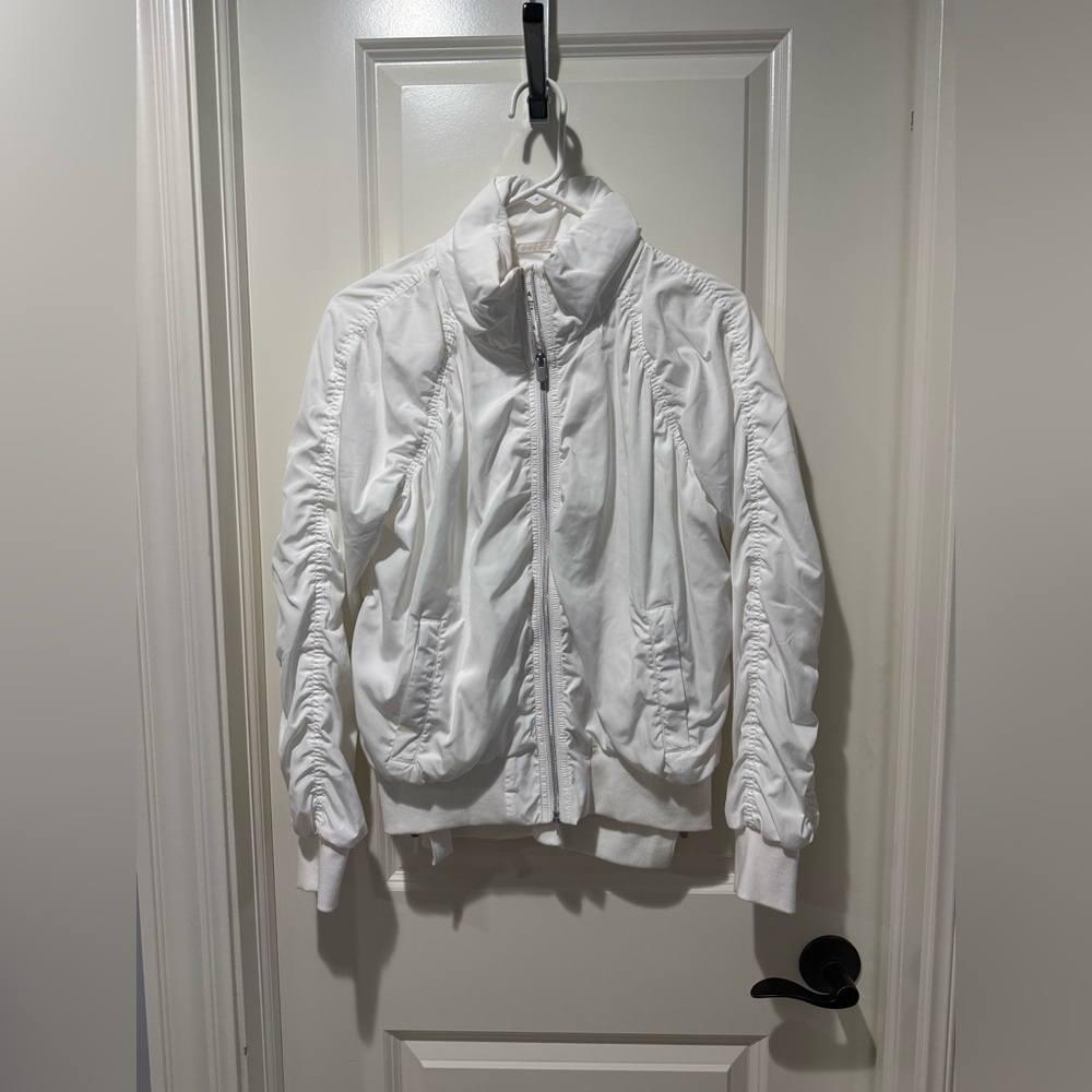 Athleta Bright White Jet Set Bomber Zip-Up Jacket